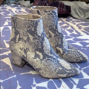 Snakeskin booties